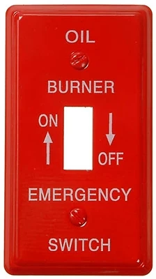 Amerelle C975T Steel Toggle Wall Plate, Red, Emergency Oil Burner Switch