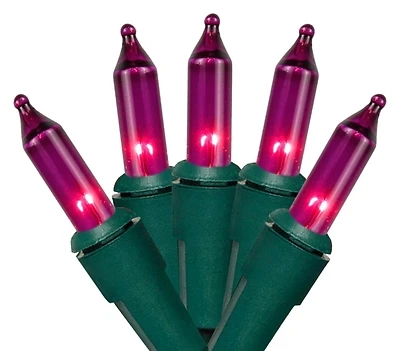 Hometown Holidays Mini Light Set, Purple, 100 Lights, 20 Ft, 2.5V