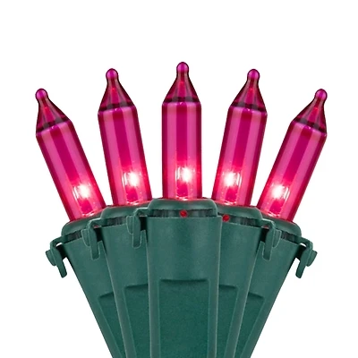 2980-07/u13y072y 100-lamp Mini Light Set, Pink, 20 Ft, 2.5 V
