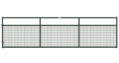 16' Wire-filled Gate, Green, 50 In H, 192 In W, 6 Ga Mesh