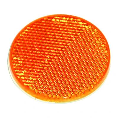 US Hardware RV-658C Amber Reflector, 2 In. Dia., Adhesive, 1 Pk