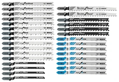 30-pack T-shank Jigsaw Blade Set, Model T30c, Includes Blades For Wood & Metal