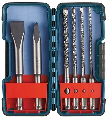 Bulldog Sds-plus Chisels And Carbide Masonry Rotary Hammer Bit Set 6-piece