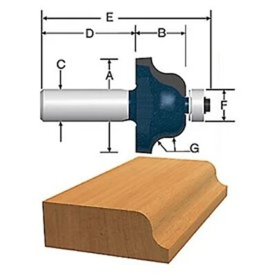 1/4-in Carbide-tipped Roman Ogee Bit Model 85271mc For Decorative Edging