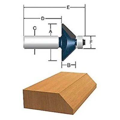 5/8-in Carbide-tipped Chamfer Bit Model 85298mc For Precision Woodworking