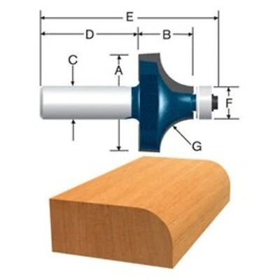 1/8-in Carbide-tipped Roundover Bit For Decorative Edging