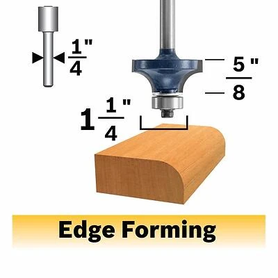 3/8-in Carbide-tipped Roundover Bit Model 85296mc For Decorative Edging