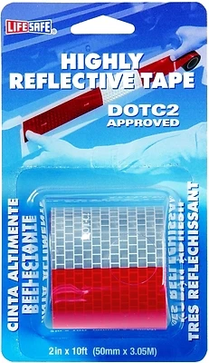 Incom RE2110 Reflective Safety Tape, Red/Silver, 2 In x 10 Ft