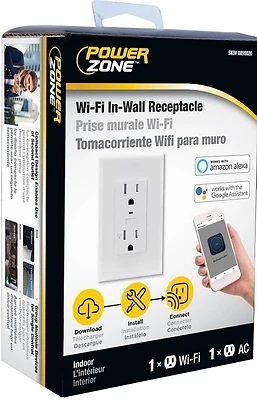 In-wall Wifi Controlled Receptacle With Ac Outlet And Smart Home Compatibility