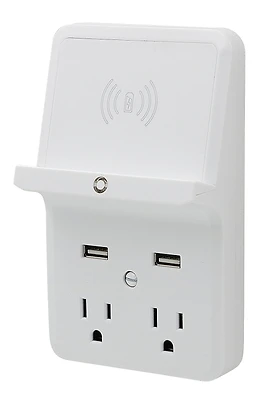 Powerzone Orpbuwc01 2-Outlet Wall Tap With 2 USB Ports