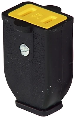 Pass & Seymour SA155 Polarized Cord Connector, 2-Pole, 15A 125V, Black