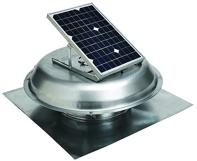 Solar Powered Roof Mount Attic Vent Fan, 500 Cfm, Steel Construction