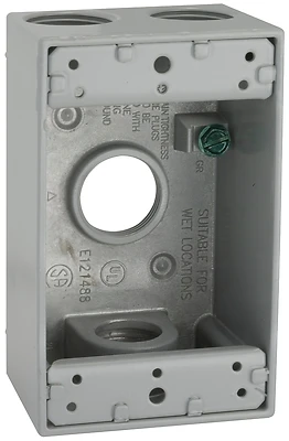 Die-cast Aluminum Weatherproof Junction Box 16.5 Cubic Inches Gray