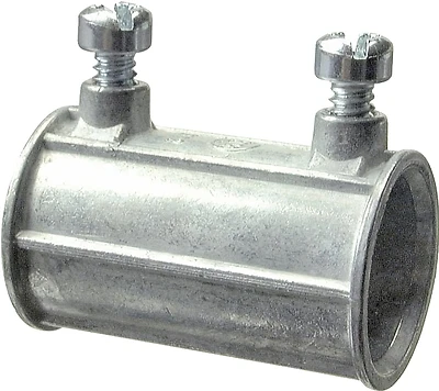 Halex 12201B EMT Set-Screw Coupling, 1/2 In., Zinc Die-Cast, 50-Pack