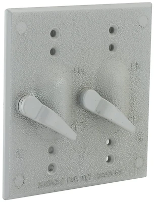 2 Gang Weatherproof Toggle Switch Cover Kit 15a Gray 5124-0