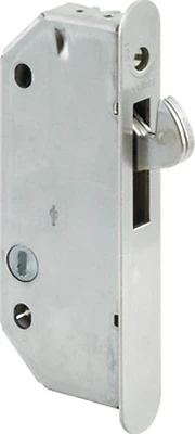 Plated Steel Sliding Door Mortise Lock With Adjustable Bolt Throw - Model E 2171