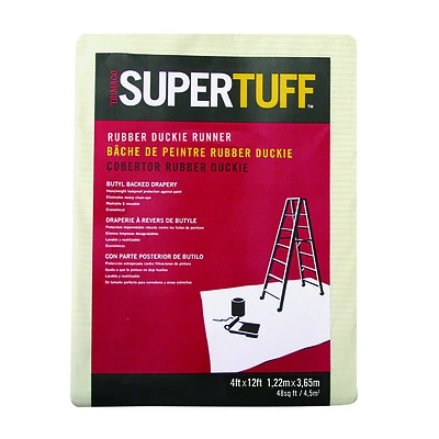 Trimaco 80207 Rubber-Duckie Drop Cloth, Butyl Backed, 12 Ft. L X 4 Ft. W
