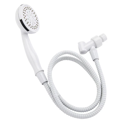 Stylewise White Plastic Handheld Showerhead With 5 Settings And 1.8 Gpm Flow Rate