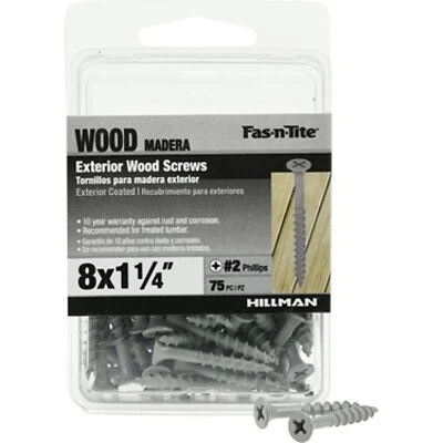 Hillman #8 x 1-1/4-in Gray Ceramic Deck Screws (75-Count)