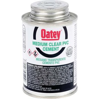 Oatey 31017 Medium Bodied Clear PVC Cement, 4 Oz.