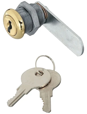 Door/Drawer Utility Lock, Brass, 1/2 In.