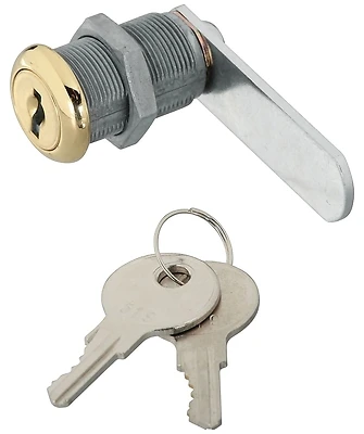 Door/Drawer Utility Lock, Brass, 3/4 In.