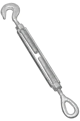 Hook Eye Turnbuckle, Industrial, 1/2 x 9 In.
