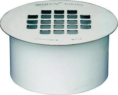 Oatey 43561 PVC Snap-In Floor Drain, 2 In. with 2-1/4 In. Strainer