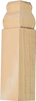Trim Block Moulding, Inside Base, Pine, 6.5 x 1.1 x 1.1 In.
