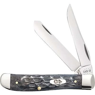 Mini Trapper 2.8 In. Pocket Worn Crandall Jig Gray Bone Pocket Knife