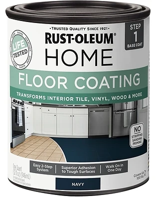 HOME Floor Coating Base Coat, Step 1, Navy, Qt.