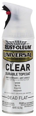 Universal Paint & Primer Dead Flat Spray Paint, Clear, 11-oz.