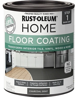 HOME Floor Coating Base Coat, Step 1, Charcoal Gray, Qt.