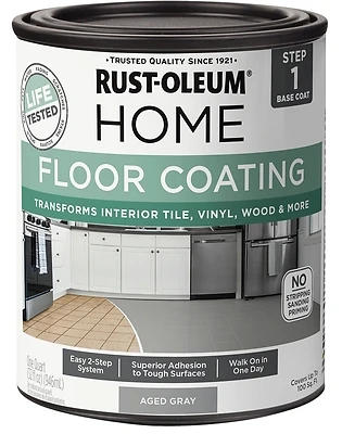 HOME Floor Coating, Step 1 Base Coat, Aged Gray, 1 Qt.