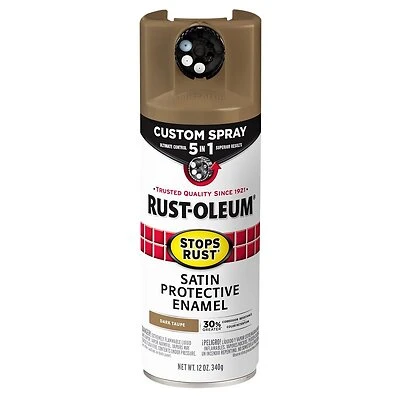 Rust-Oleum 376878 Stops Rust Spray Paint, Satin Dark Taupe, 12 oz.