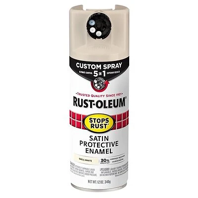 Rust-Oleum 376875 Stops Rust Spray Paint, Satin Shell White, 12 oz.