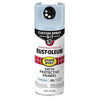 Rust-Oleum Stops Rust 376882 Spray Paint, Satin Peaceful Blue, 12 Oz.