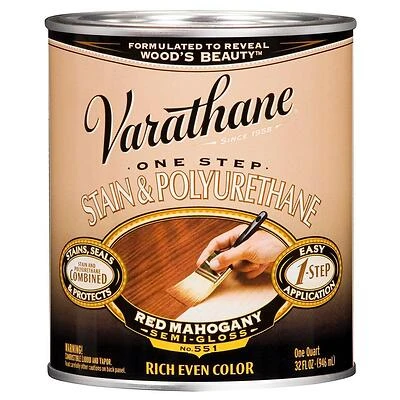 Red Mahogany Wood Stain & Polyurethane, Qt.