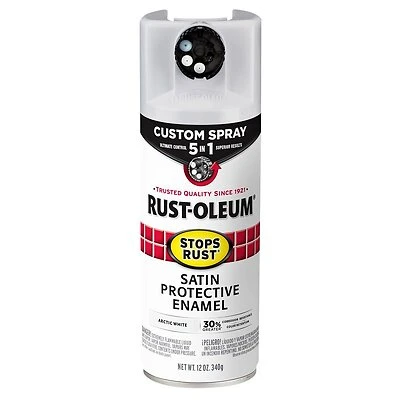 Stops Rust Custom Spray 5-in-1 Spray Paint, Satin Arctic White, 12 oz.