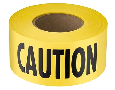 3 In. W X 1000 Ft. L Standard Caution Tape - Durable Plastic For Safety