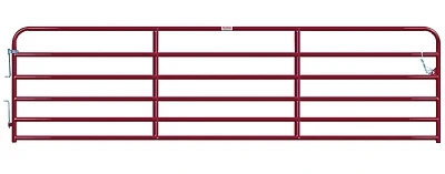 Heavy Duty Gate, Red, 6 Rails, 16 Ft.