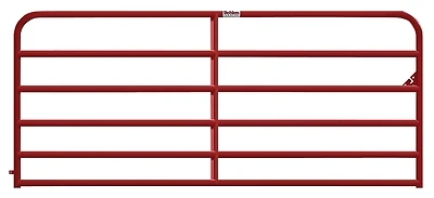 Heavy Duty Gate, 6 Rails, Red, 12 Ft.