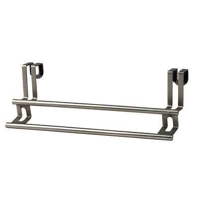 Double Towel Bar, Over The Cabinet/Drawer, Brushed Nickel, 11-In.