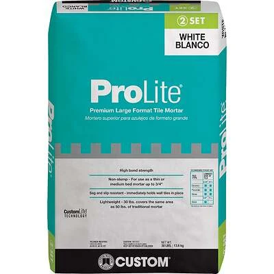 Custom Building Products ProLite White Tile & Stone Mortar, 30 Lb.