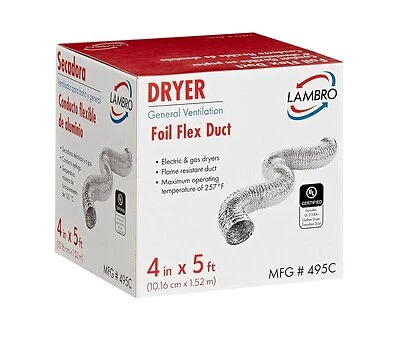 Dryer Transition Duct, 4-In. x 5-Ft.