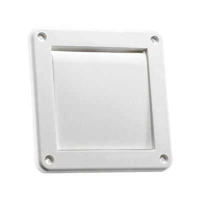 Single Flap Louver Vent, White Plastic, 4 In.