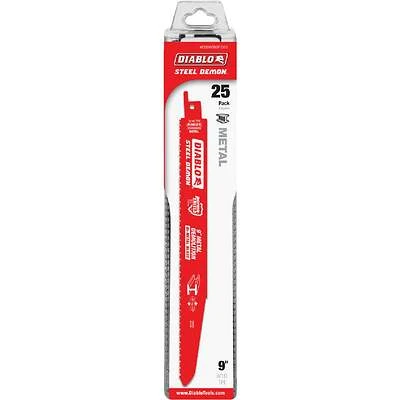 Diablo DS0914BF25 Reciprocating Saw Blade, Applicable Materials: Thin Metal, 1 in W, 9 in L, 25/PK