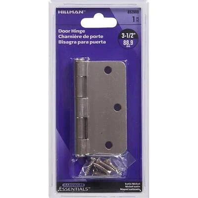 3-1/2" Satin Nickel Round Cupboard Hinge - Durable Full-metal Design