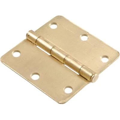 4 Inch Satin Brass Residential Round Corner Door Hinge - Model 852605