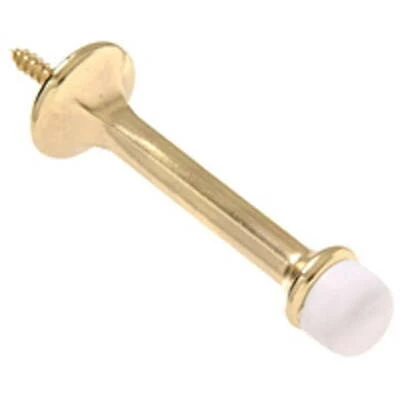 Brass Plated Rigid Door Stops - Standard Hillman Model 852337, 3 In.